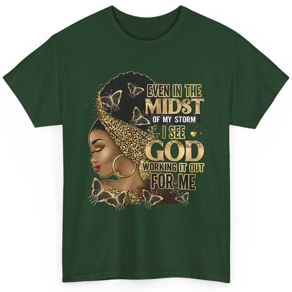 Black Girl In The Midst Of Storm Afro Woman Christian Belief Classic Unisex T-Shirt