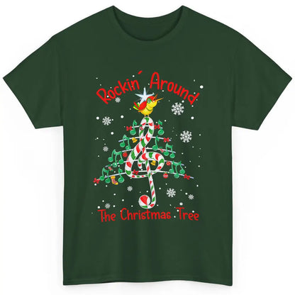 Rockin' Around The Christmas Tree Xmas Music Note Snow Retro Classic Unisex T-Shirt