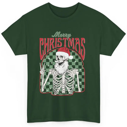 Merry Christmas Skeleton Santa Claus Vintage Xmas Skull Vibe Classic Unisex T-Shirt