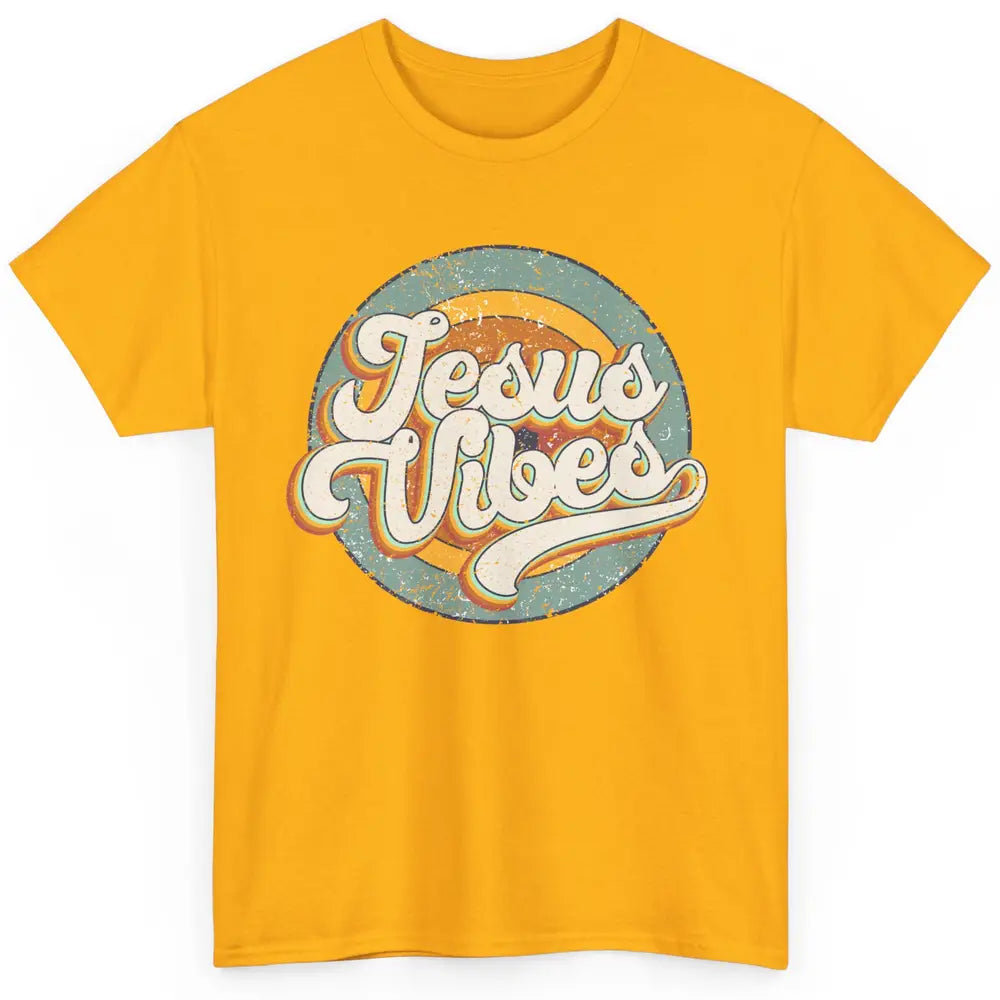 Retro Rainbow Jesus Vibes Bible Verse Christian Religious Classic Unisex T-Shirt