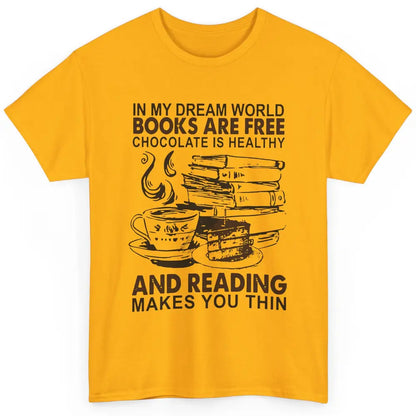 Retro Books Are Free Chocolate Healthy Reading Makes Me Thin Classic Unisex T-Shirt