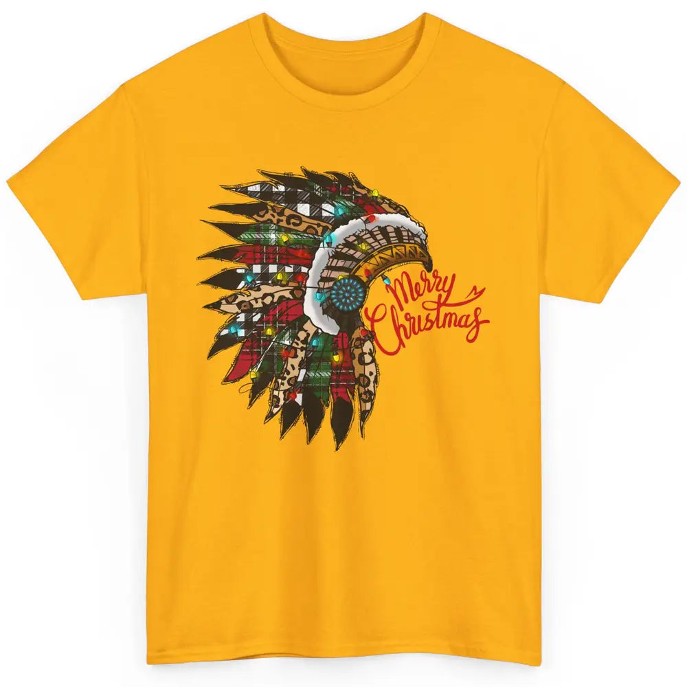 Christmas Headdress Indian Hat Leopard Western Christmas Classic Unisex T-Shirt