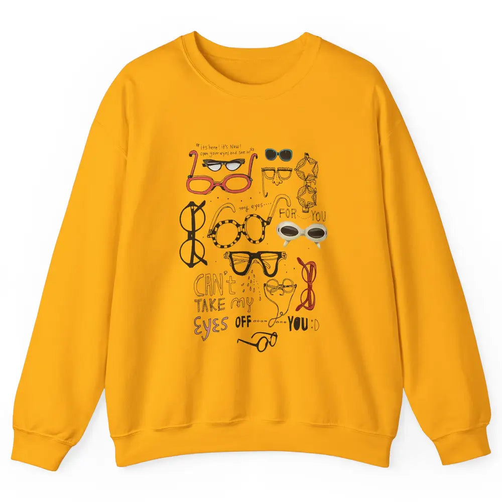 Optometrist Multiple Eyeglasses Hand Drawn Ophthalmologist Unisex Crewneck Sweatshirt