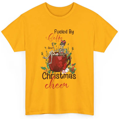 Merry Christmas Skeleton Drink Fueled By Coffee Xmas Latte Classic Unisex T-Shirt