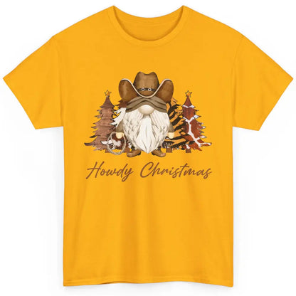 Retro Leopard Cowboy Gnome Howdy Christmas Western Holiday Classic Unisex T-Shirt