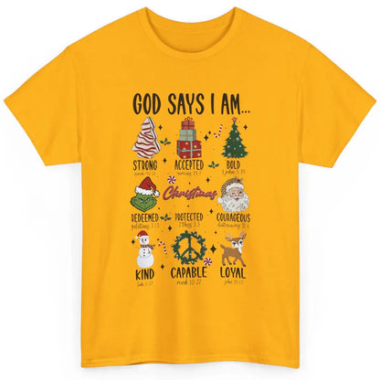 Retro Christmas God Says I Am Bible Verse Religious Boy Girl Classic Unisex T-Shirt