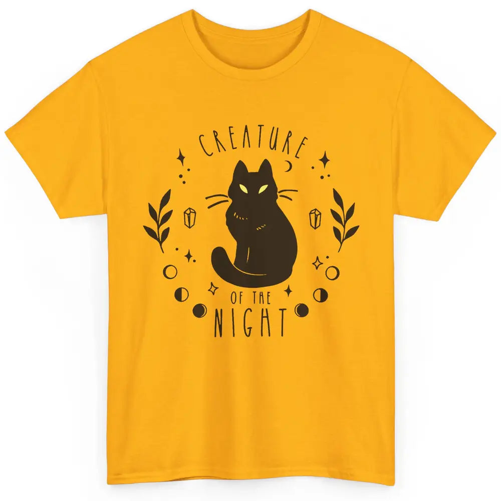 Black Cat Witch Creature Of The Night Halloween Cat Costume Classic Unisex T-Shirt
