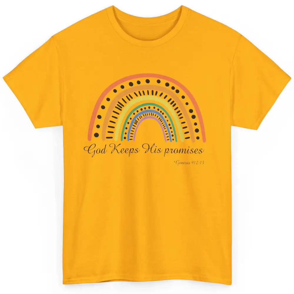 Retro Rainbow God Keeps His Promises Christian Religious Classic Unisex T-Shirt