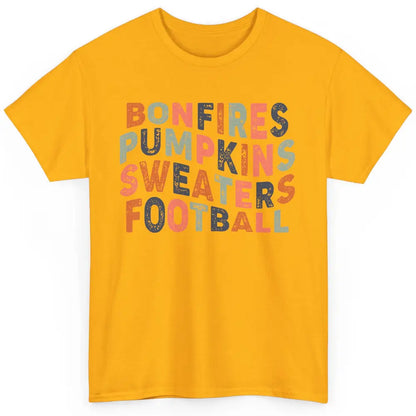 Retro Fall Bonfires Pumpkins Swaeaters Football Thanksgiving Classic Unisex T-Shirt
