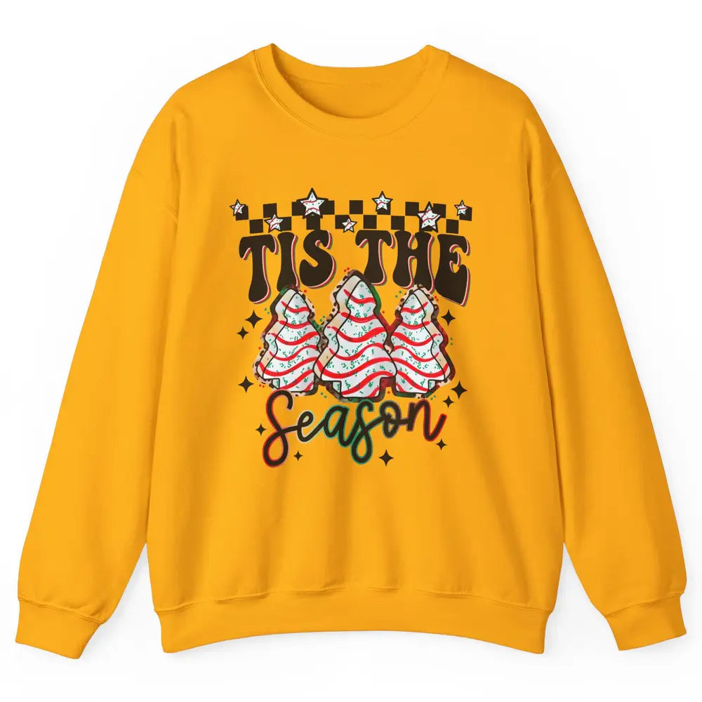 Funny Christmas Tree Cake Tis The Season Debbie Western Xmas Unisex Crewneck Sweatshirt