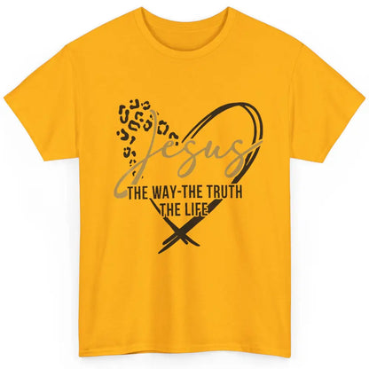 Way Truth Life Bible Verse Christian Jesus God Leopard Heart Classic Unisex T-Shirt