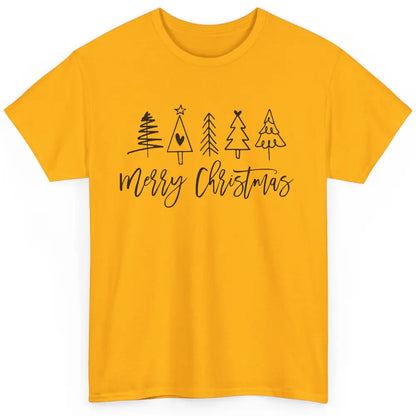 Merry Christmas Tree Heart Doodle Drawing Christmas Costume Classic Unisex T-Shirt