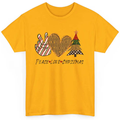 Peace Love Christmas Leopard Merry Christmas Vintage Retro Classic Unisex T-Shirt