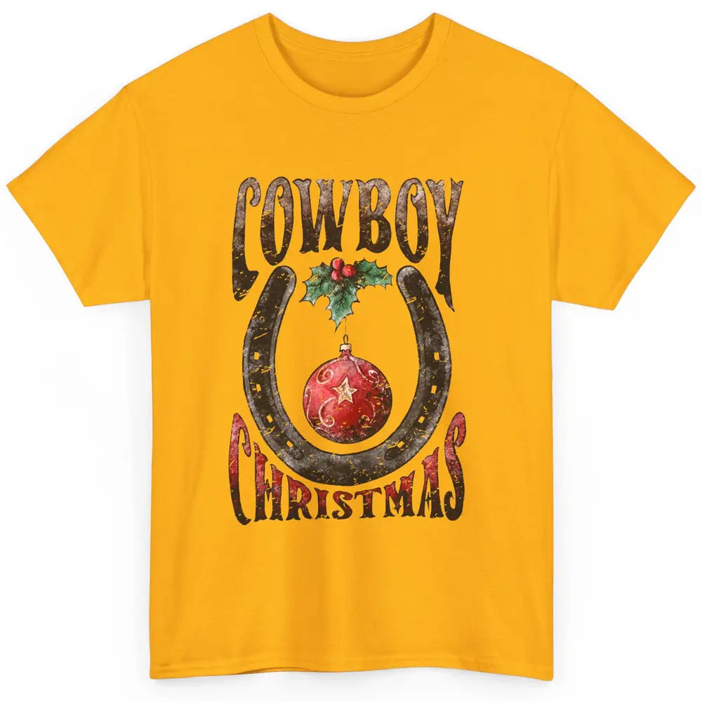 Christmas Cowboy Horseshoe Xmas Balls Western Christmas Classic Unisex T-Shirt