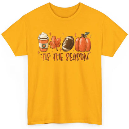 Pumpkin Spice Football Tis The Season Fall Thanksgiving Gift Classic Unisex T-Shirt
