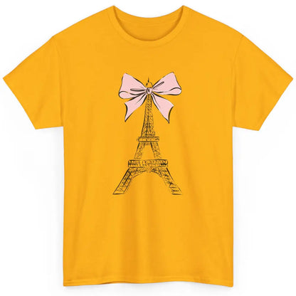 Voyager Floral Eiffel Tower Minimal Paris France Travel Girl Classic Unisex T-Shirt