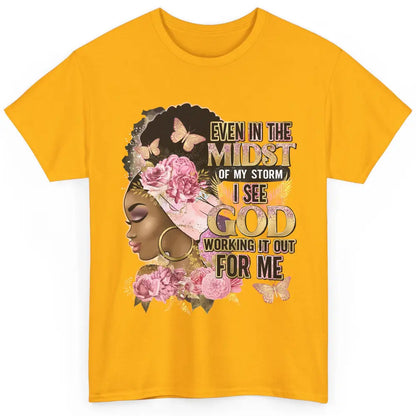 Black Girl In The Midst Of Storm Afro Woman Christian Belief Classic Unisex T-Shirt
