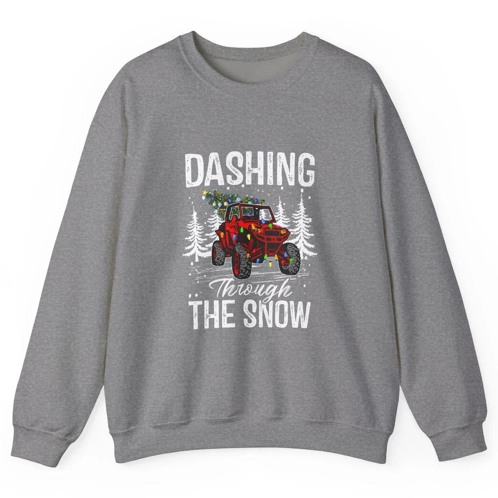 Side By Side Christmas UTV Riding Dirty SXS Rider Offroad Unisex Crewneck Sweatshirt