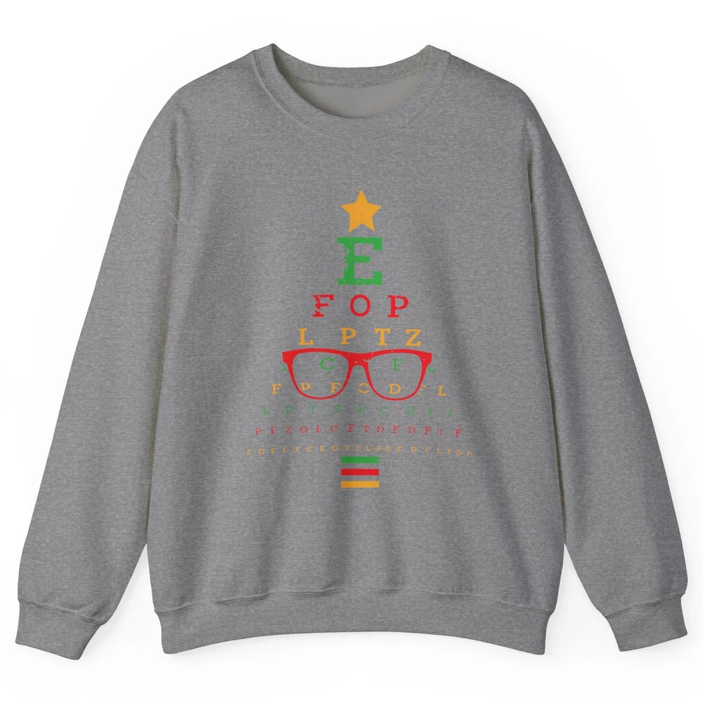 Optician Christmas Funny Xmas Tree Eyeglasses Optometrist Unisex Crewneck Sweatshirt