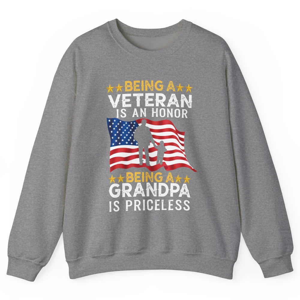 Being A Veteran Is An Honor Army Dad US Military Day Unisex Crewneck Sweatshirt