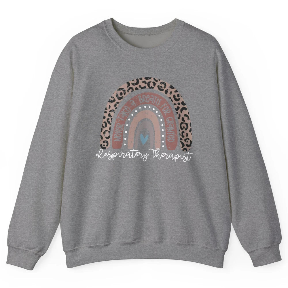 Retro Respiratory Therapy Rainbow Respiratory Therapist Gift Unisex Crewneck Sweatshirt