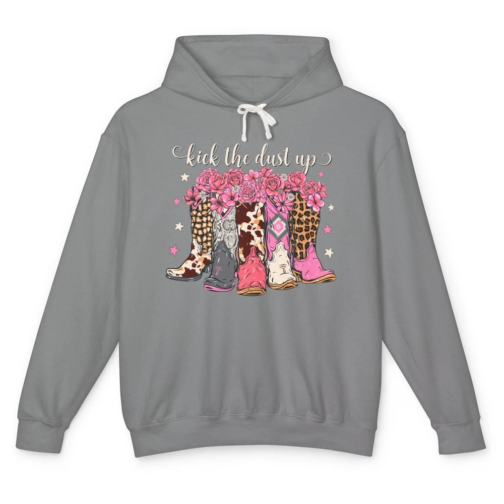 Kick The Dust Up Cowboy Boots Girls Dance Country Music Unisex Lightweight Hoodie