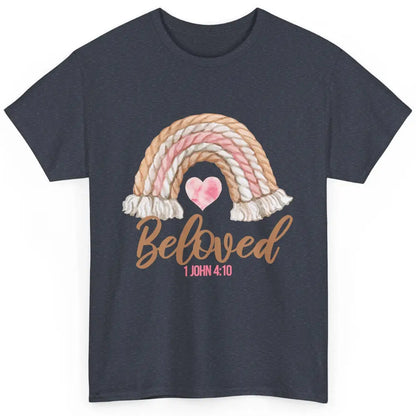 Beloved Christian Women Vintage Rainbow Bible Verse Heart Classic Unisex T-Shirt