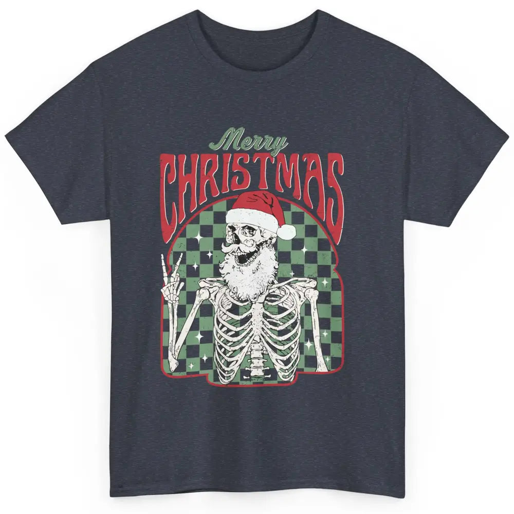 Merry Christmas Skeleton Santa Claus Vintage Xmas Skull Vibe Classic Unisex T-Shirt