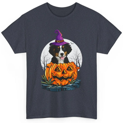 Bernese Mountain Dog Witch Pumpkin Halloween Spooky Season Classic Unisex T-Shirt