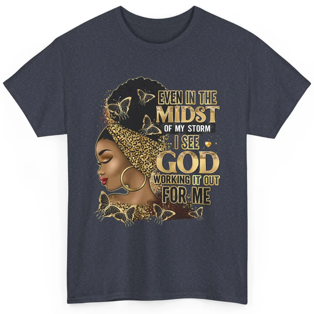 Black Girl In The Midst Of Storm Afro Woman Christian Belief Classic Unisex T-Shirt