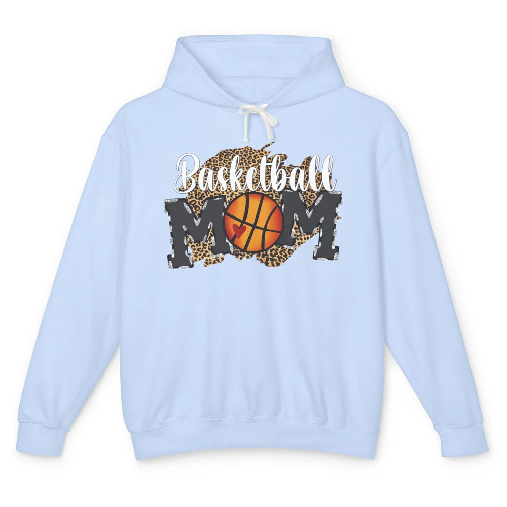 Leopard Basketball Mom Proud Basketball Players Mom Gift Unisex Lightweight Hoodie