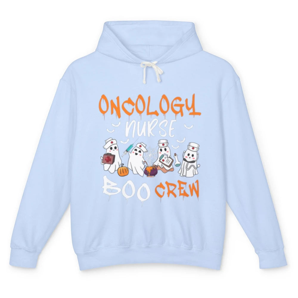 Funny Oncology Nurse Ghost Boo Crew Nursing Spooky Halloween Unisex Lightweight Hoodie