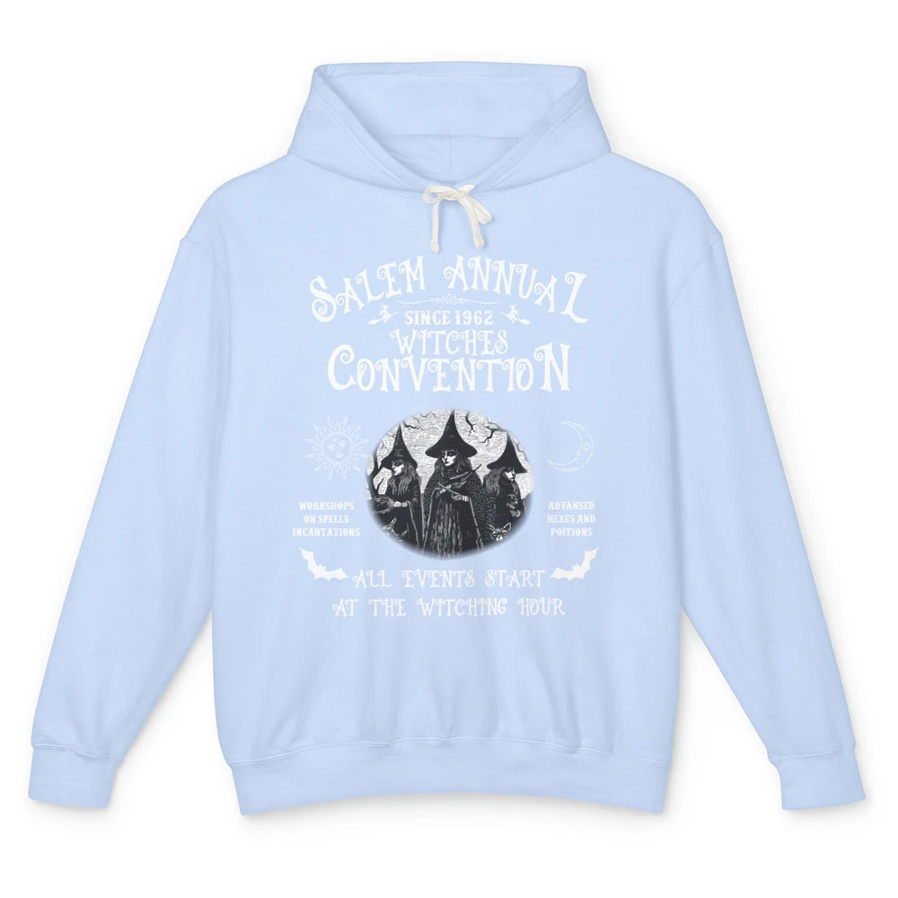 Retro Salem Annual Witches Convention Halloween Witch Magic Unisex Lightweight Hoodie
