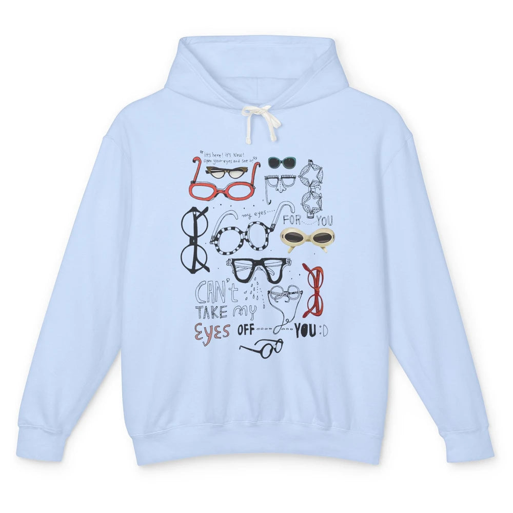 Optometrist Multiple Eyeglasses Hand Drawn Ophthalmologist Unisex Lightweight Hoodie