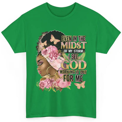 Black Girl In The Midst Of Storm Afro Woman Christian Belief Classic Unisex T-Shirt