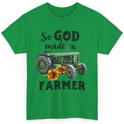 Vintage Retro Tractor God Made A Farmer Proud Farmer Farming Classic Unisex T-Shirt