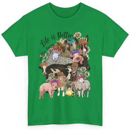 Western Animals Life Is Better On The Farm Pig Cow Donkey Classic Unisex T-Shirt