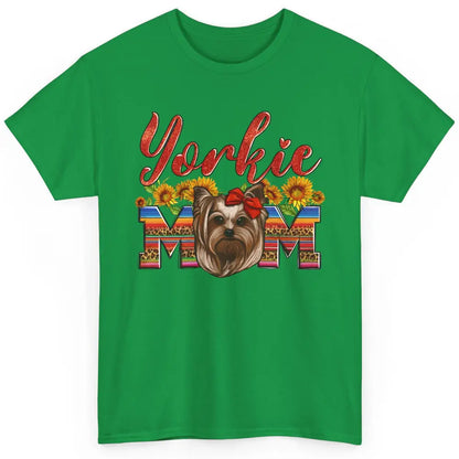 Yorkie Mom Sunflowers Leopard Yorkshire Terrier Dog Mom Gift Classic Unisex T-Shirt