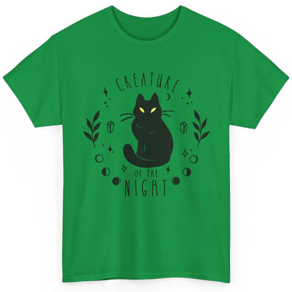 Black Cat Witch Creature Of The Night Halloween Cat Costume Classic Unisex T-Shirt