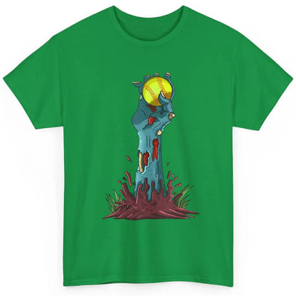 Zombie Hand Softball Funny Halloween Softball Scary Costume Classic Unisex T-Shirt