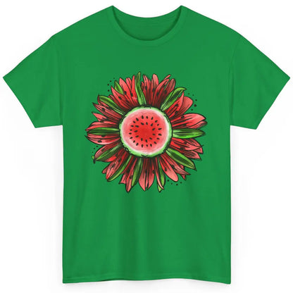 Watermelon Sunflower Summer Peace Love Watermelon Lover Gift Classic Unisex T-Shirt