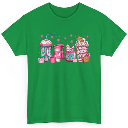 Pink Christmas Coffee Christmas Tree Cake Christmas Lovers Classic Unisex T-Shirt