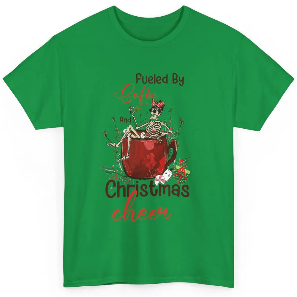 Merry Christmas Skeleton Drink Fueled By Coffee Xmas Latte Classic Unisex T-Shirt