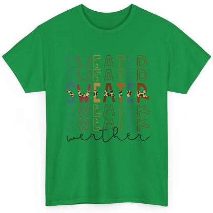 Fall Sweater Weather Leopard Thanksgiving Christmas Costume Classic Unisex T-Shirt