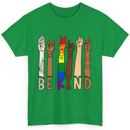 Be Kind Sign Language Hand Speech Teachers LGBT Month Pride Classic Unisex T-Shirt
