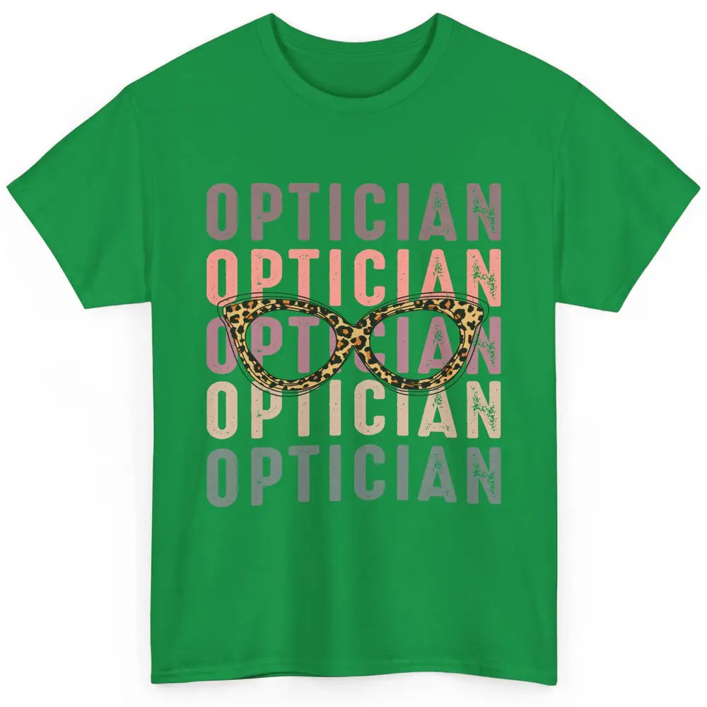 Retro Optometrist Leopard Eyeglasses Optician Ophthalmology Classic Unisex T-Shirt