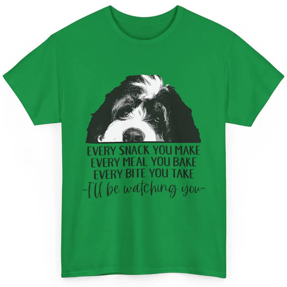 Bernedoodle I'll Be Watching You Bernedoodle Dog Lovers Gift Classic Unisex T-Shirt