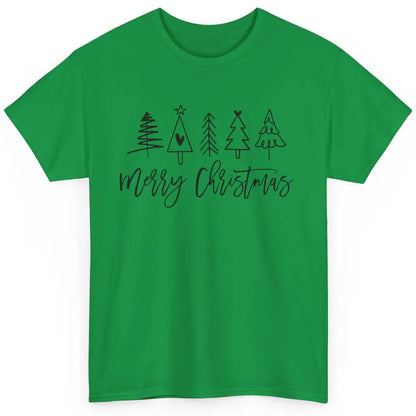 Merry Christmas Tree Heart Doodle Drawing Christmas Costume Classic Unisex T-Shirt