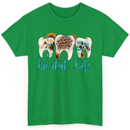 Western Dental Life Tooth Leopard Flower Dentist Hygienist Classic Unisex T-Shirt