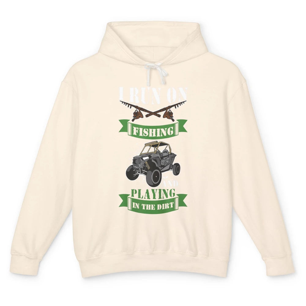 Run On Fishing Dirt 4 Wheel Truck UTV Retro ATV SXS Offroad Unisex Lightweight Hoodie
